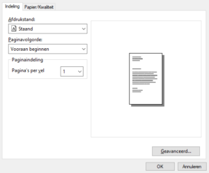Printerinstellingen